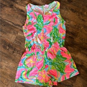 Lilly Pulitzer In A Pinch Print Sleeveless Tassel Tie Short Romper